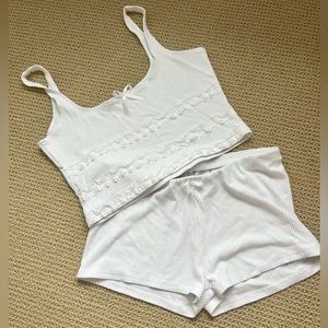 NWOT white lace pj set
